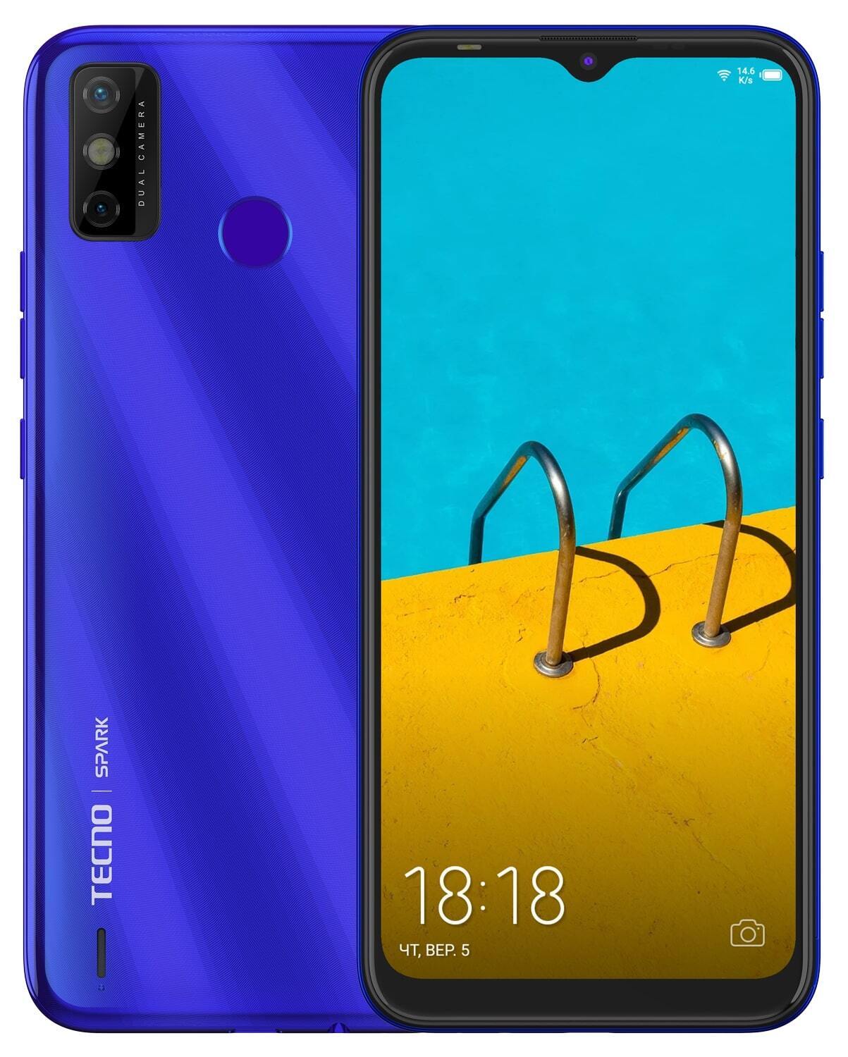 

TECNO Spark 6 Go 3/64Gb (KE5j) DS Aqua Blue, Синий