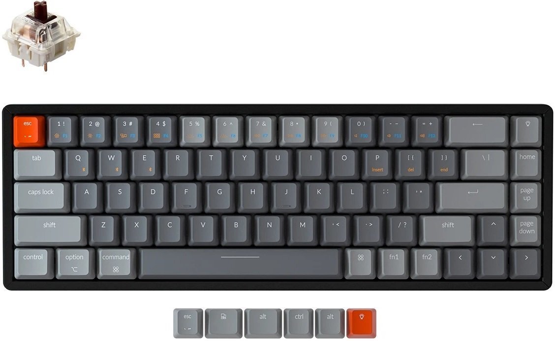 

KEYCHRON K6 68 keys, Aluminum Frame Hot-Swap RGB, Brown (K6W3_KEYCHRON), Чёрный