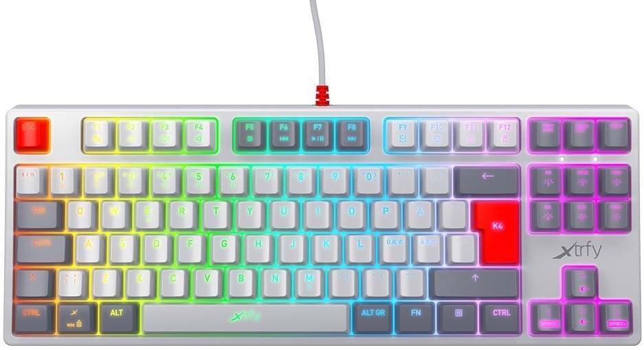 

Xtrfy K4 TKL RGB Kailh Red Ru, Retro (XG-K4-RGB-TKL-RETRO-RRUS), Белый