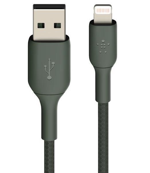 

BELKIN Lightning - USB-A, 1m, PVC, midnight green (CAA001BT1MMG), Чёрный