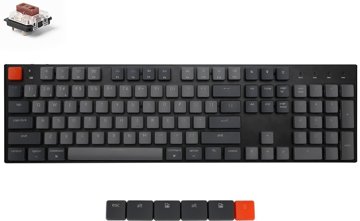 

KEYCHRON K1 104 keys, Gateron Brown, White LED, Black (X3_KEYCHRON), Чёрный