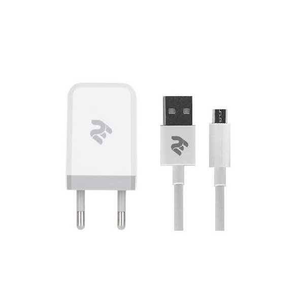 

2E USB Wall Charger USB:DC5V/2.1A + кабель MicroUSB 2.4A White (2E-WC1USB2.1A-CM)