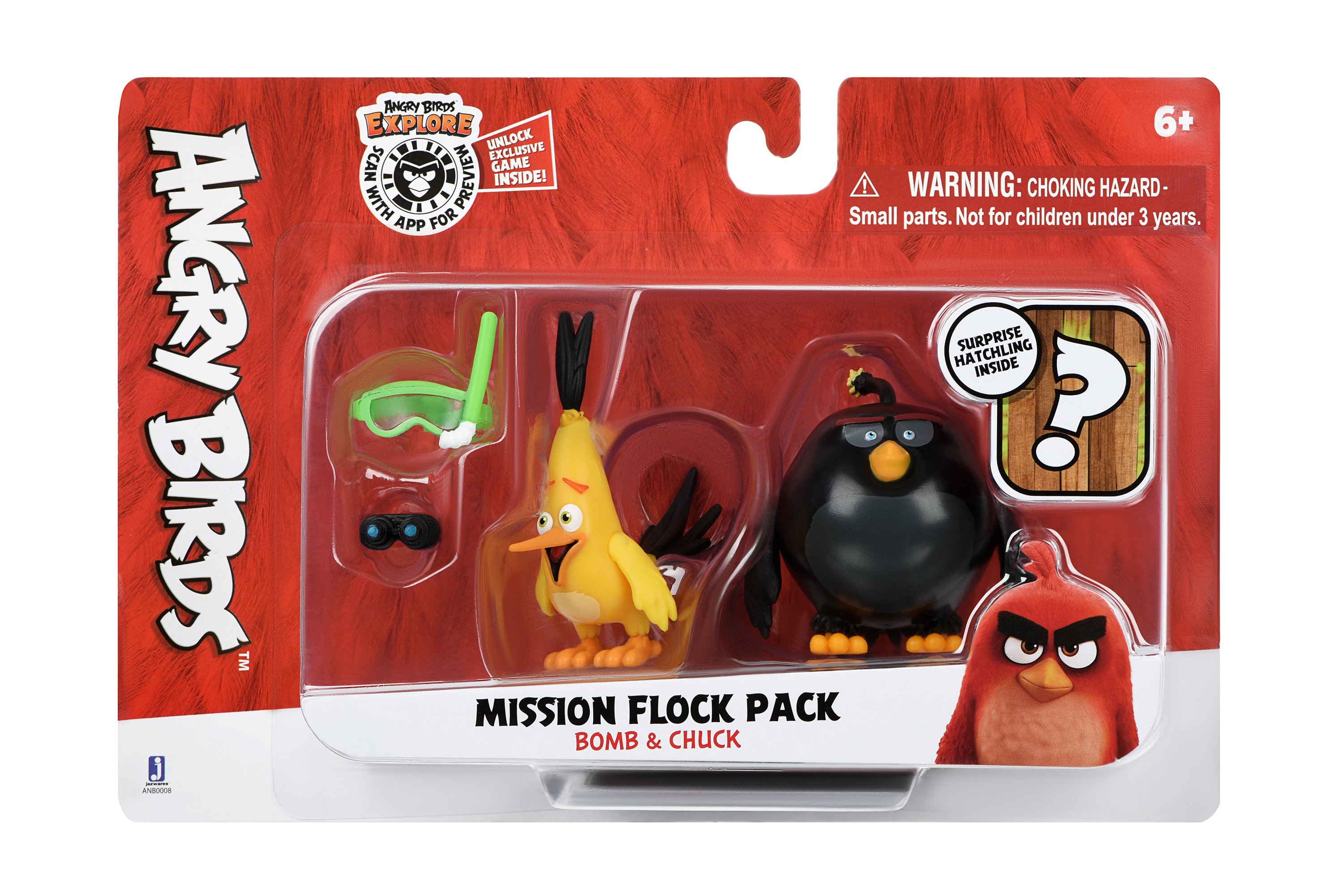 

Fortnite Jazwares Angry Birds ANB Mission Flock Бомб и Чак (ANB0008), Чёрный|жёлтый
