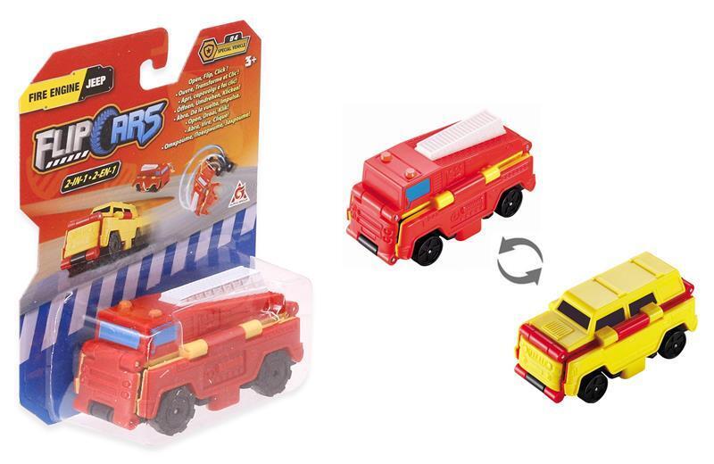 

Flip Cars 2 в 1 Пожарный автомобиль и внедорожник (EU463875-05), Разноцветный