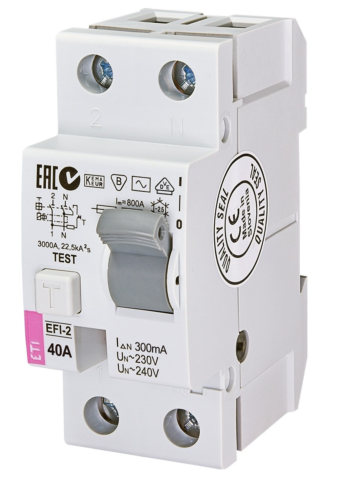 

ETI (УЗО) EFI-2 40/0,3 тип AC (10kA) (2064123), Белый
