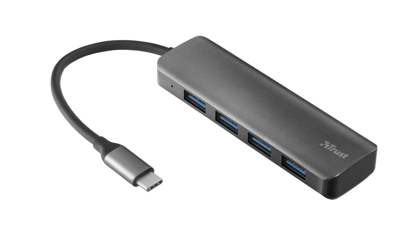 

TRUST Halyx USB-C to 4-Port USB-A 3.2 Aluminium (23328), Алюминий