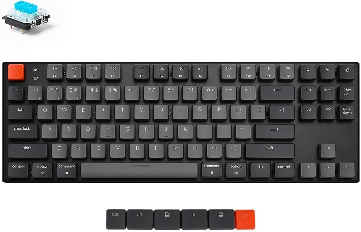 

KEYCHRON K1 87 keys, Gateron Blue, White LED, Black (L2_KEYCHRON), Чёрный
