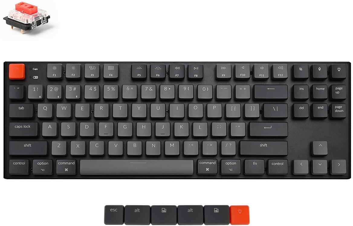

KEYCHRON K1 87 keys, Gateron Red, White LED, Black (L1_KEYCHRON), Чёрный