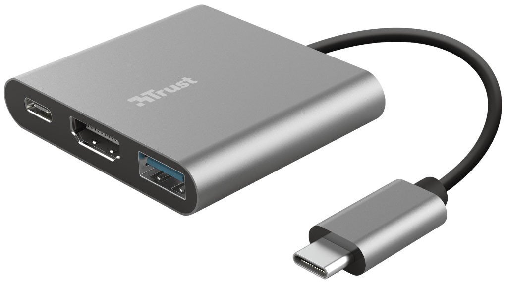 

TRUST Dalyx Aluminium 3-in-1 Multiport USB-C Adapter (23772), Cерый