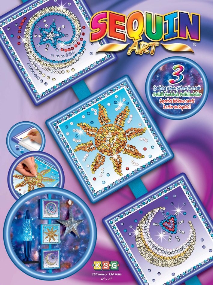 

Sequin Art SEASONS Cosmic ,Sun,Moon and Stars (SA1511)