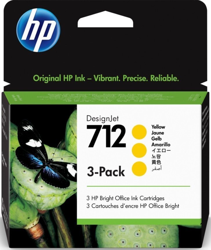 

HP No.712 DesignJet Т230/Т630 Yellow 3-Pack 29-ml (3ED79A)