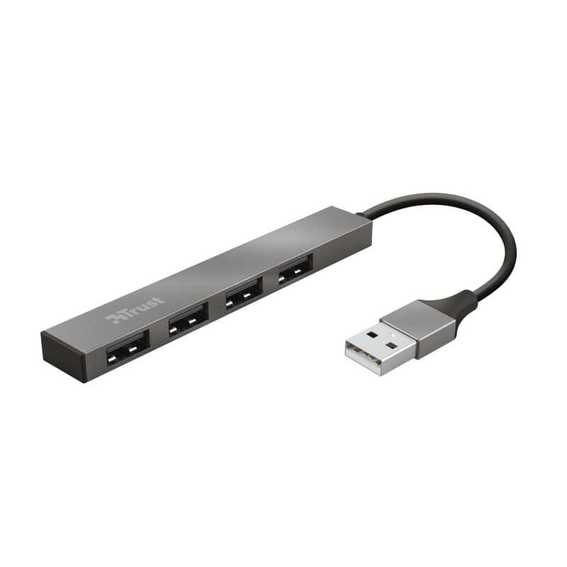 

TRUST Halyx Aluminium 4-Port Mini USB Hub (23786), Cерый