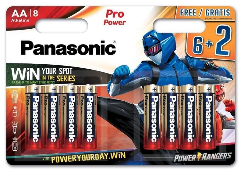 

PANASONIC Pro POWER AA 8 шт. Power Rangers (LR6XEG/8B2FPR)