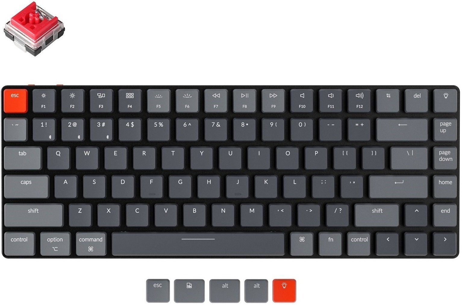 

KEYCHRON K3 84 keys, Low Profile Hot-Swap Optical RGB, Red (K3E1_KEYCHRON), Чёрный