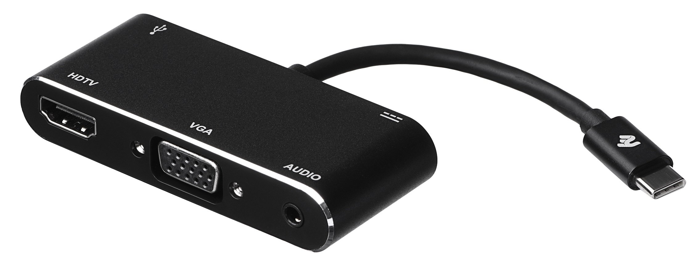 

2E Type C to USB 3.0+AUX+HDMI+VGA+USB Type C, 0.15m, black (2E-W1408), Чёрный