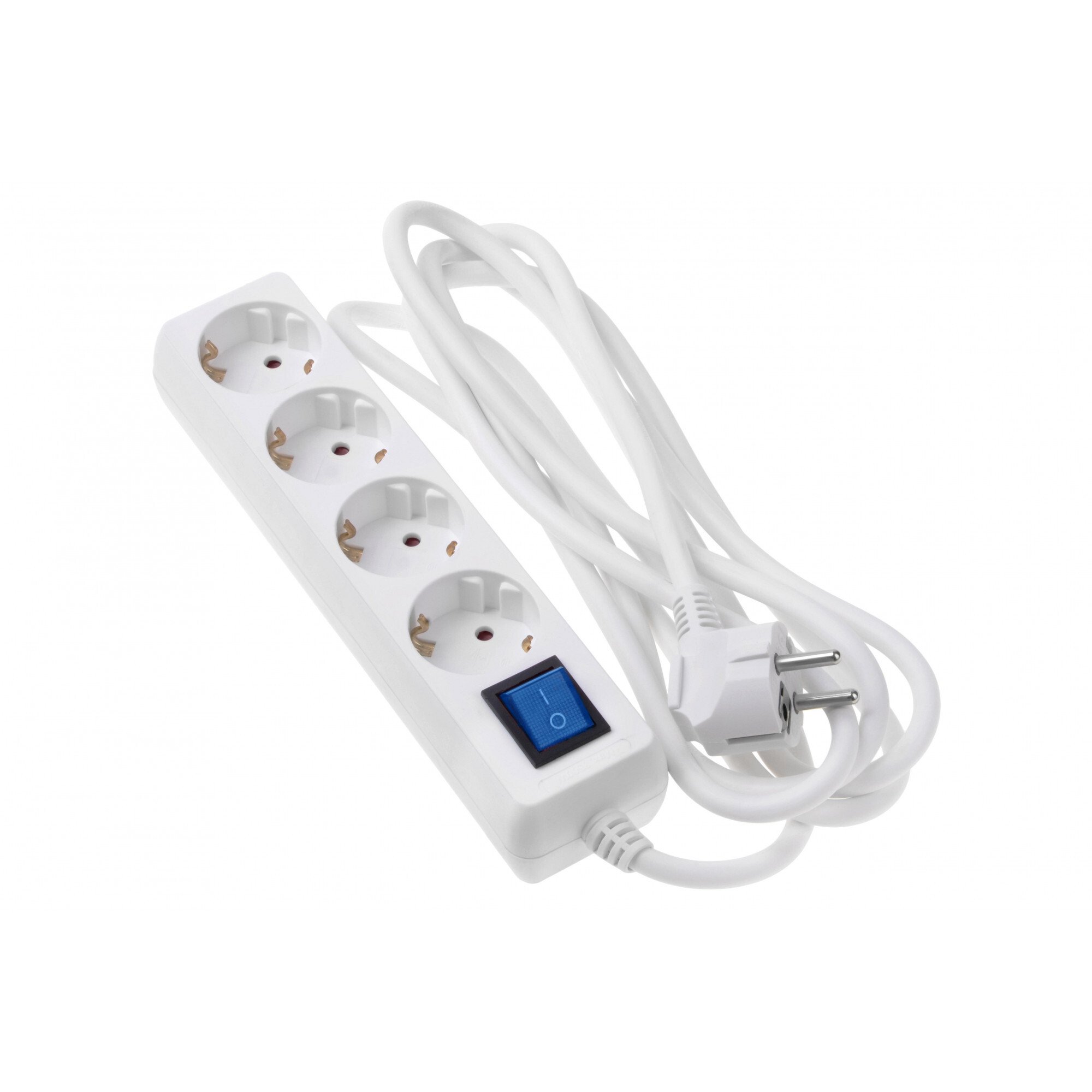 

2Е 4XSchuko с выключателем 3G1.0*3M, белый (2E-U04ESM3W)