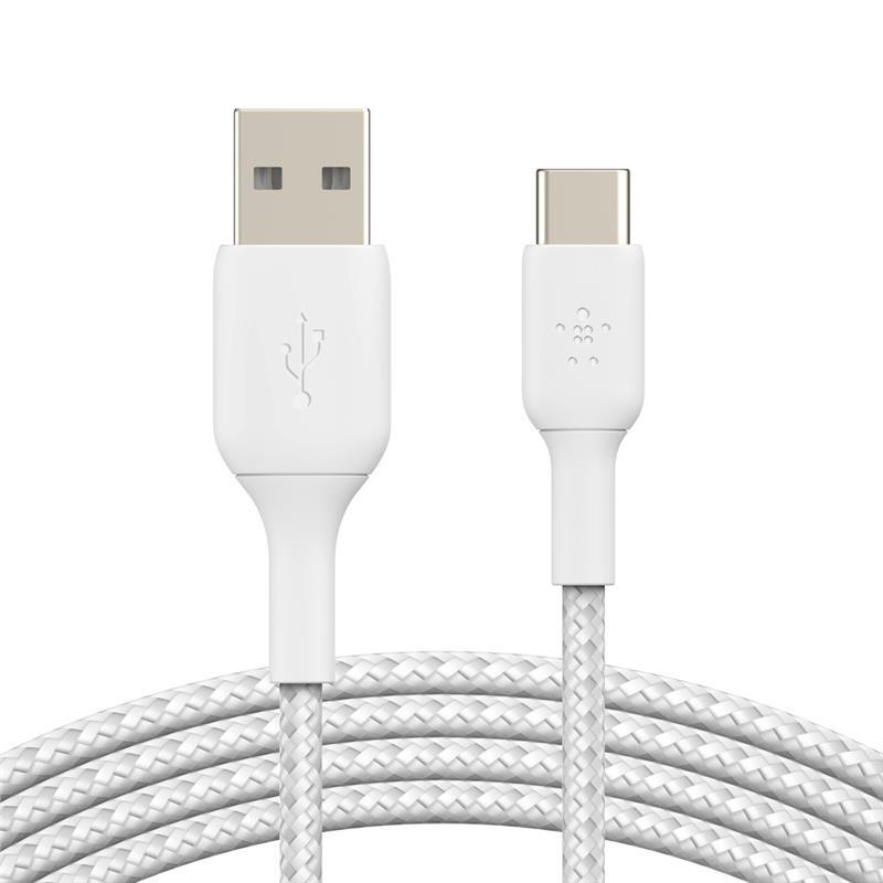 

BELKIN USB-A - USB-С, BRAIDED, 0.15m, White (CAB002BT0MWH), Белый