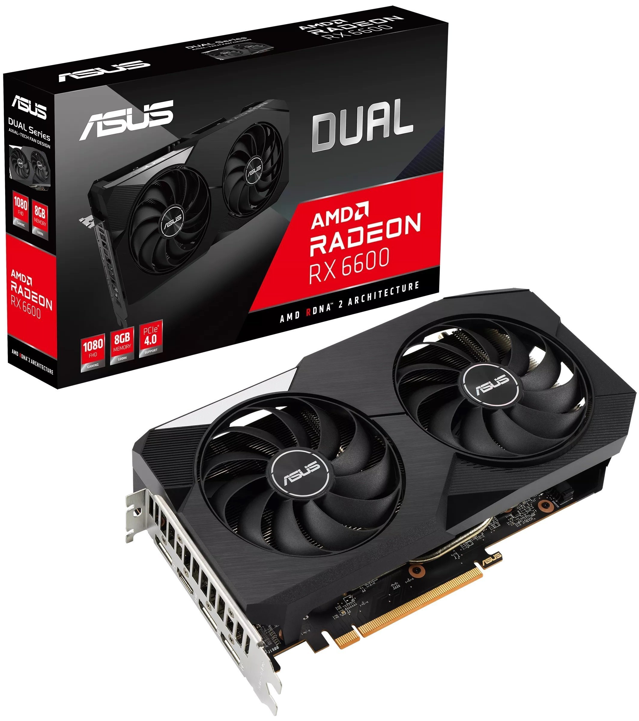 

ASUS Radeon RX 6600 8GB DDR6 DUAL (DUAL-RX6600-8G), Чёрный