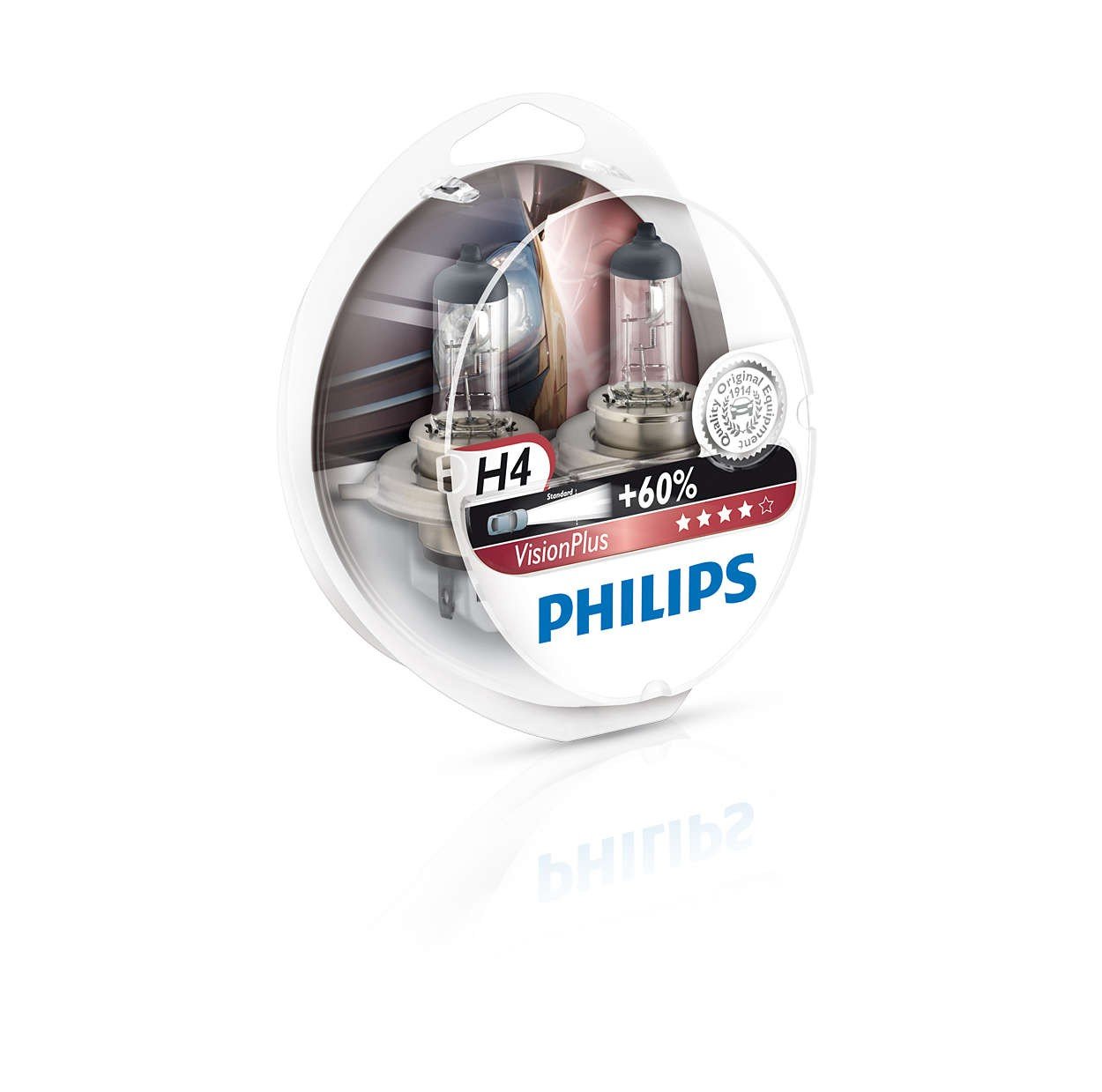 

PHILIPS H4 VisionPlus, 2шт/блистер (12342VPS2)