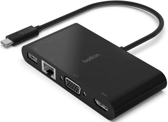 

BELKIN USB-C - Ethernet, HDMI, VGA, USB-A, black (AVC005BTBK), Чёрный