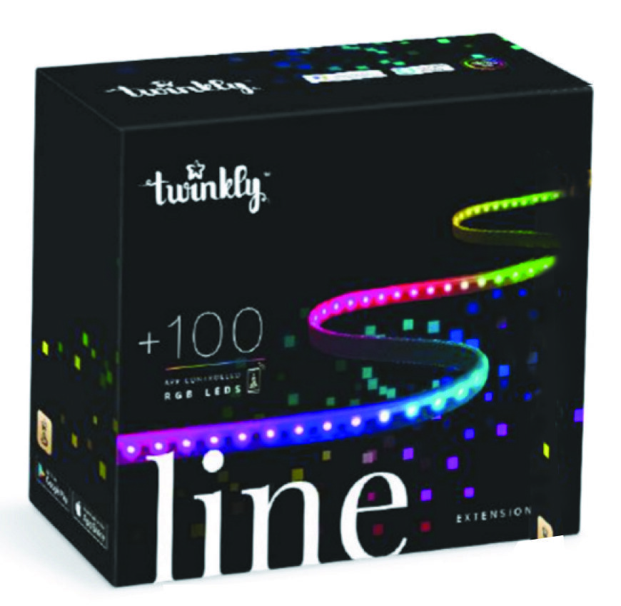 

Twinkly Line 100 RGB, Gen II, IP20, плюс 1,5м, кабель черный (TWL100ADP-B), Разноцветный