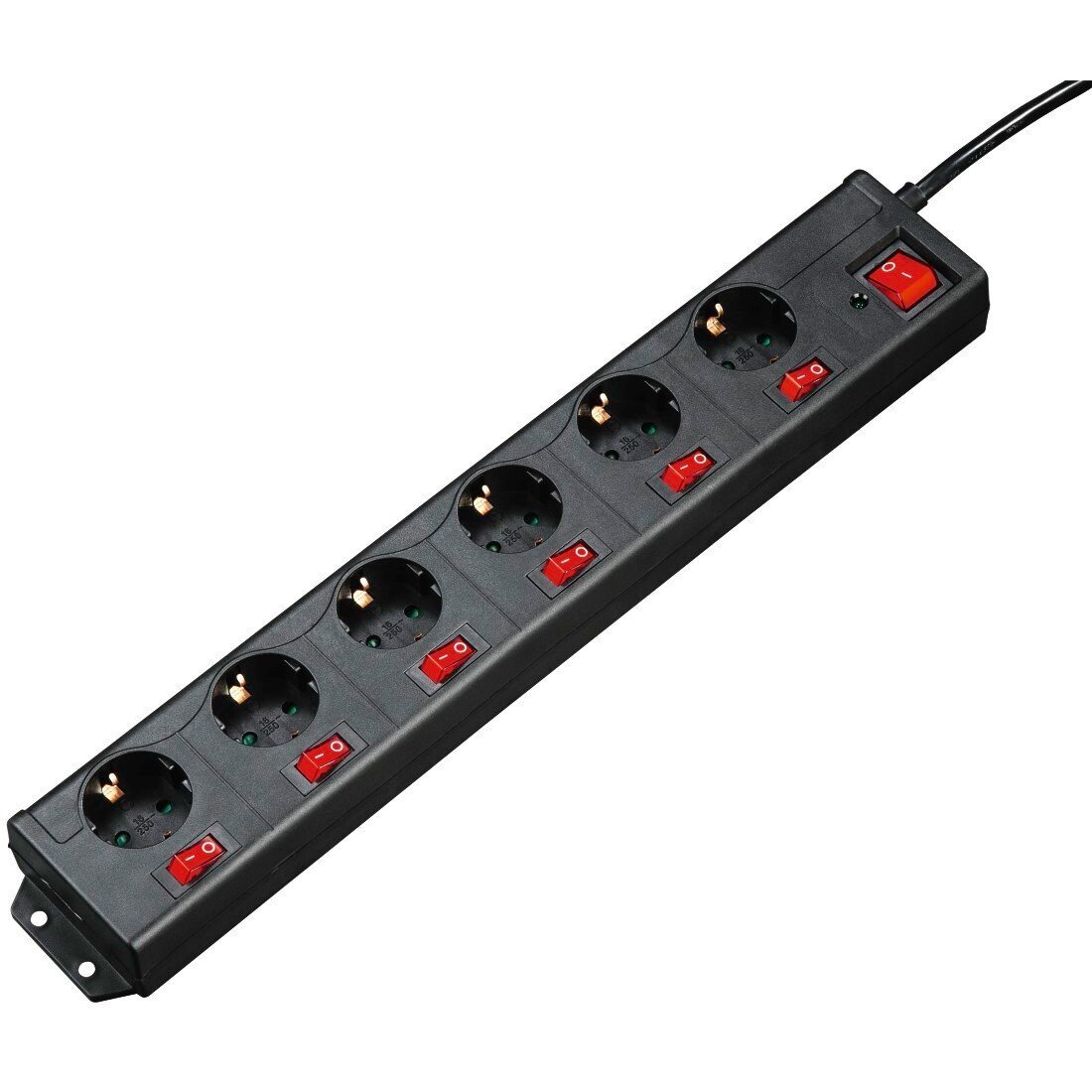 

HAMA 6хSchuko с отдельным включением каждой розетки 3G*1.5mm 1.4 m Black (137259)