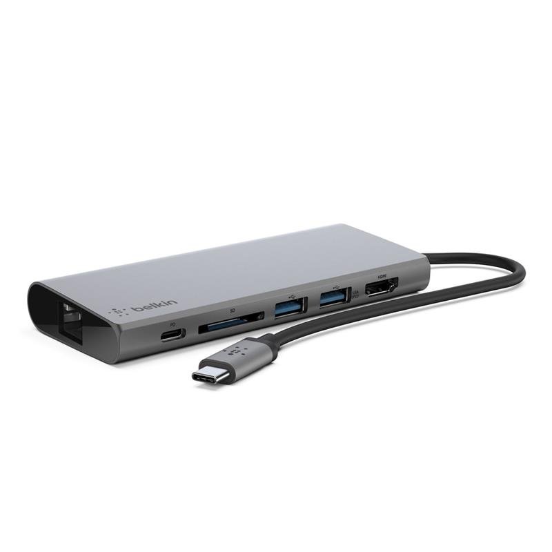 

BELKIN USB-C PD, USB-C, 2/USB 3.0, HDMI, Gigabit, space gray (F4U092BTSGY)