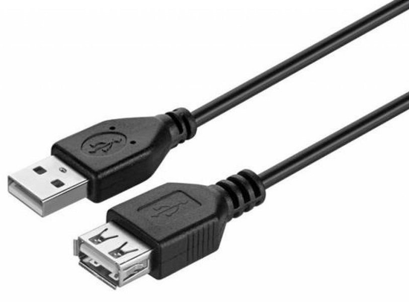 

Kit KITs USB 2.0 (AM/AF) black, 1.8m (KITS-W-005), Чёрный