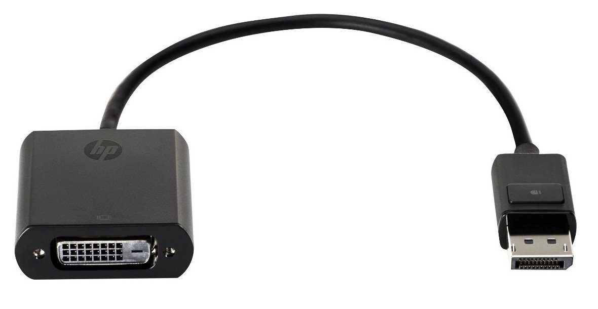 

HP DisplayPort To DVI-D Adapter (FH973AA), Чёрный