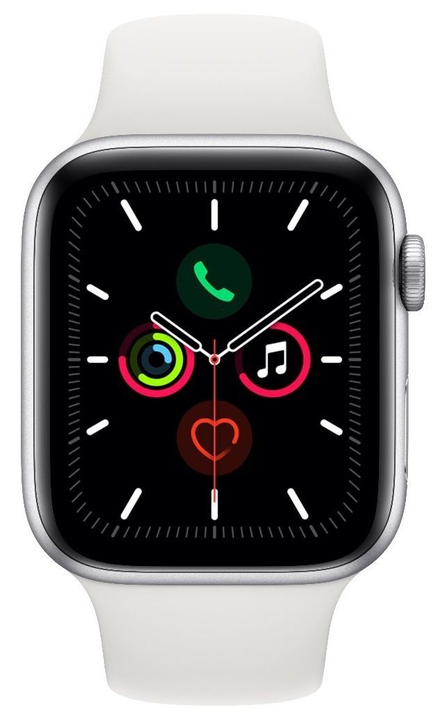 

APPLE Watch Series 5 GPS 44mm Silver Aluminium Case with White Sport Band S/M & M/L