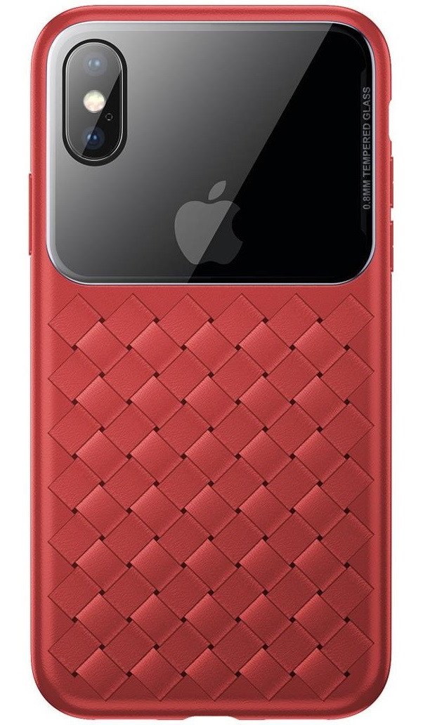 Акція на Baseus для iPhone XS Max Glass & Weaving Red (WIAPIPH65-BL09) від Repka