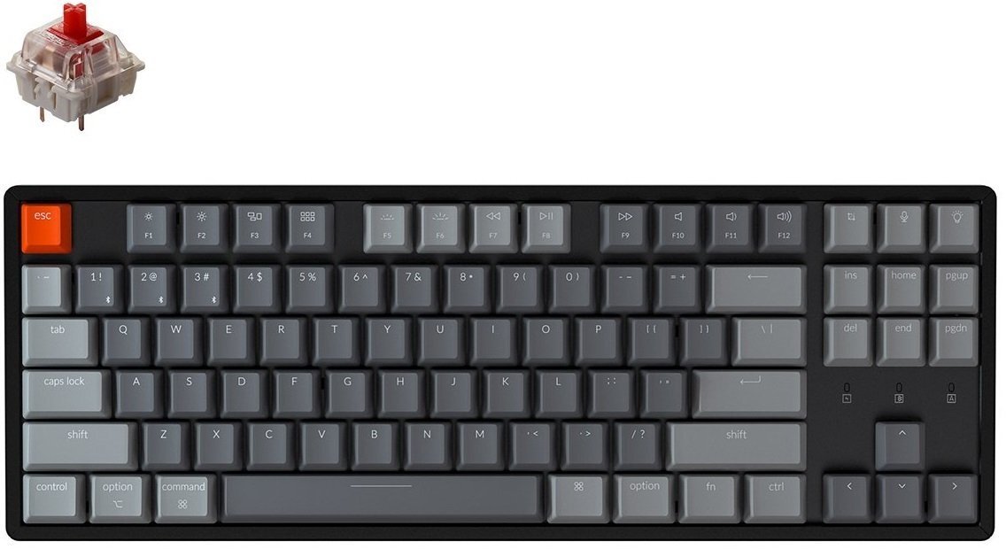 

KEYCHRON K8 Aluminum Frame 87 keys, Optical Brown, Hot-Swap, RGB, Black (K8F1), Чёрный
