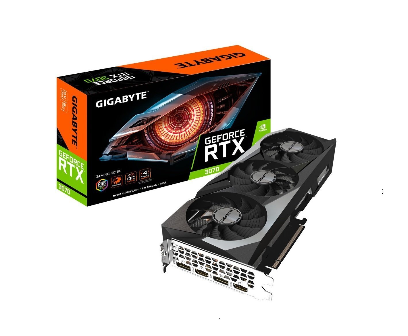 

GIGABYTE GeForce RTX3070 GAMING OC LHR (GV-N3070GAMING_OC-8GD_2), Чёрный