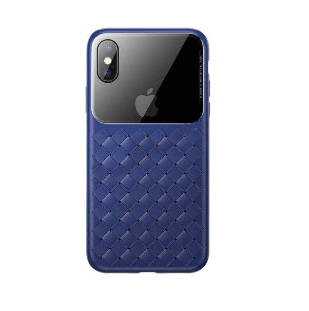 

Baseus для iPhone XS Max Glass & Weaving Blue (WIAPIPH65-BL03), Синий