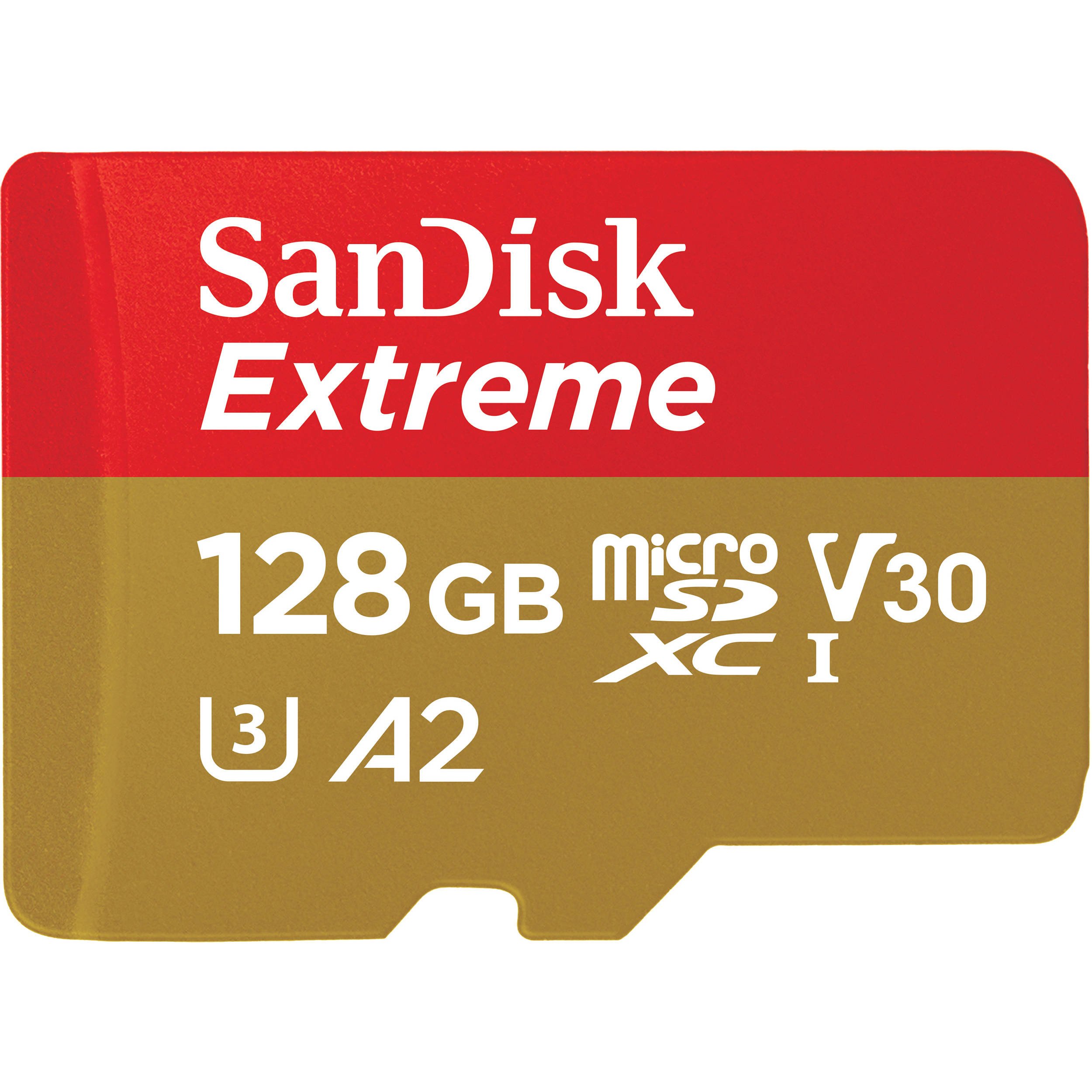 

SANDISK microSDXC 128GB Extreme A2 V30 UHS-I U3 (SDSQXA1-128G-GN6AA)