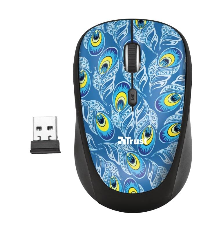 

TRUST YVI WIRELESS MOUSE PEACOCK (23388), Голубой