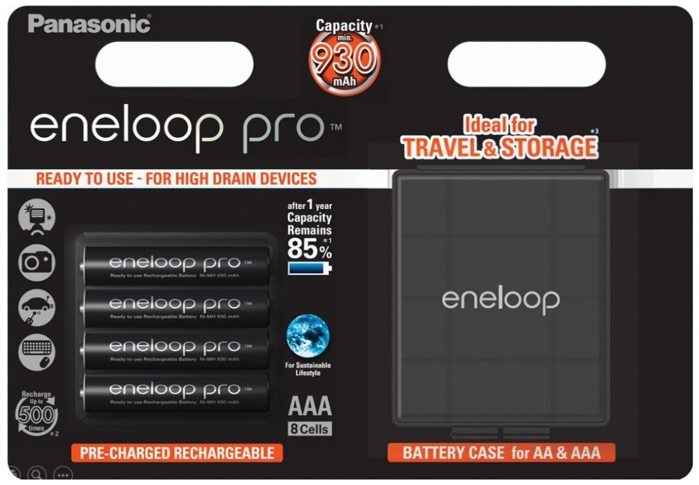 

PANASONIC Eneloop Pro AAA 930 mAh 4BP+Case (BK-4HCDEC4BE)
