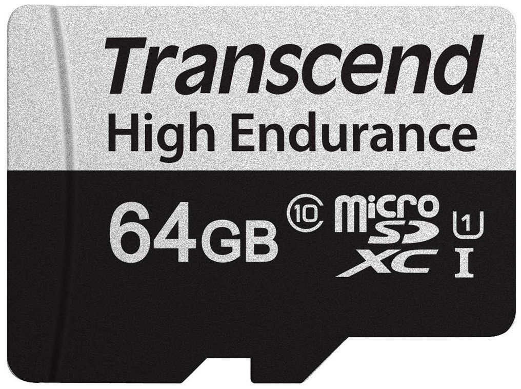 

TRANSCEND microSDXC 64GB Class 10 UHS-I U1 High Endurance (85TB (TS64GUSD350V))