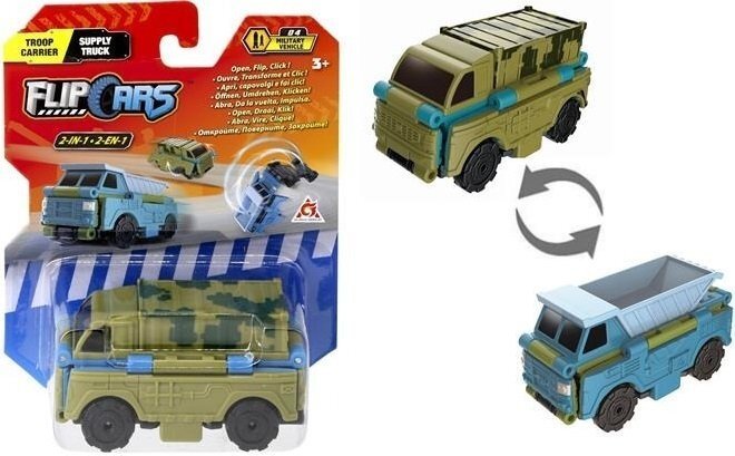 

Flip Cars 2 в 1 Военный грузовик и самосвал (EU463875-27), Разноцветный