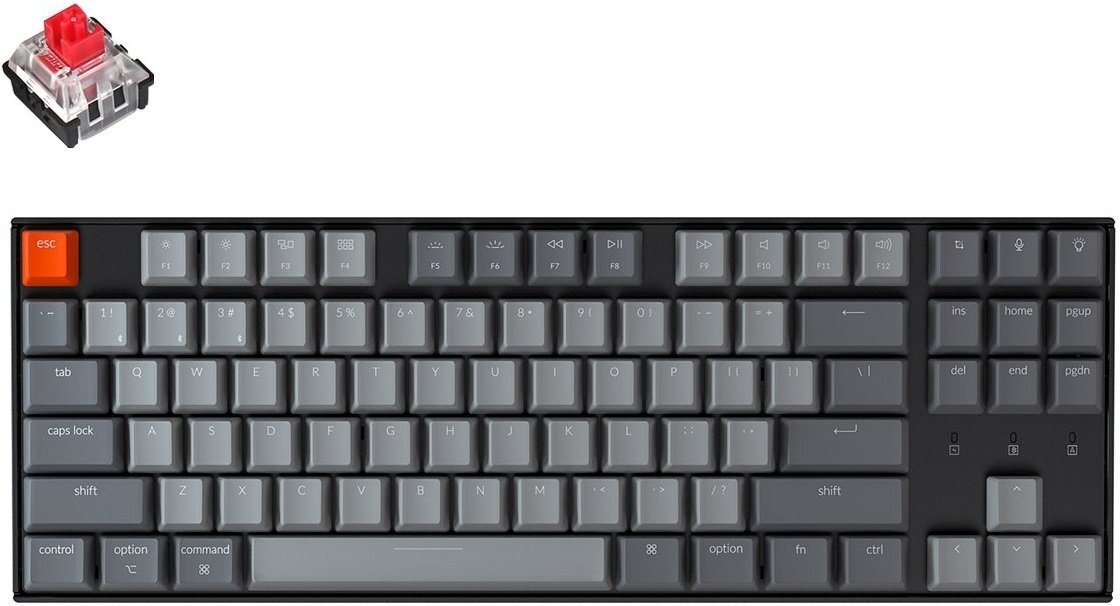

KEYCHRON K8 87 keys, Optical Red, Hot-Swap, RGB, Black (K8E1), Чёрный