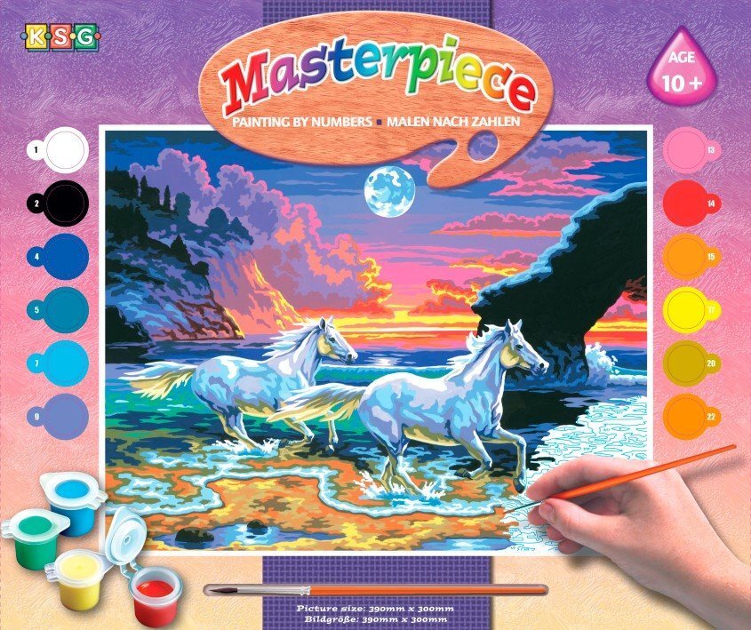 

Sequin Art PAINTING BY NUMBERS SENIOR Horses in the Surf (SA0041)