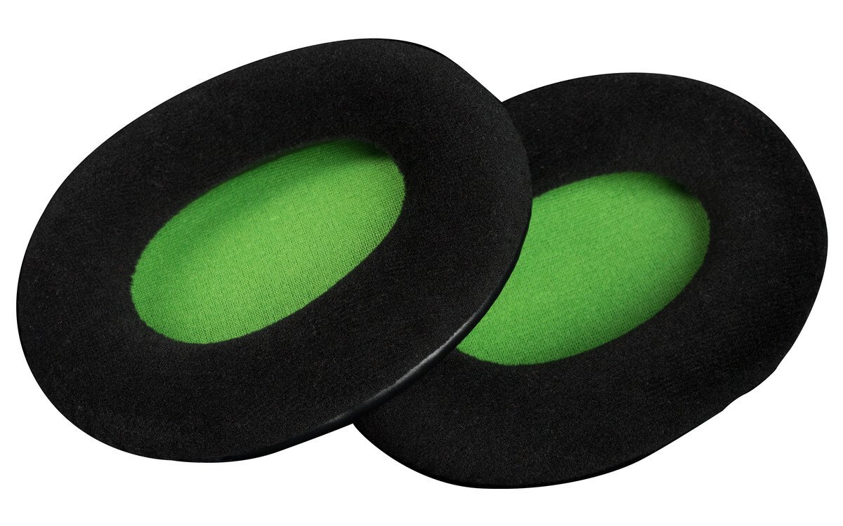 

HyperX Амбушюры для гарнитуры Spare Cloud Earpad Kit, Velour Black/Green (HXS-HSEP3)