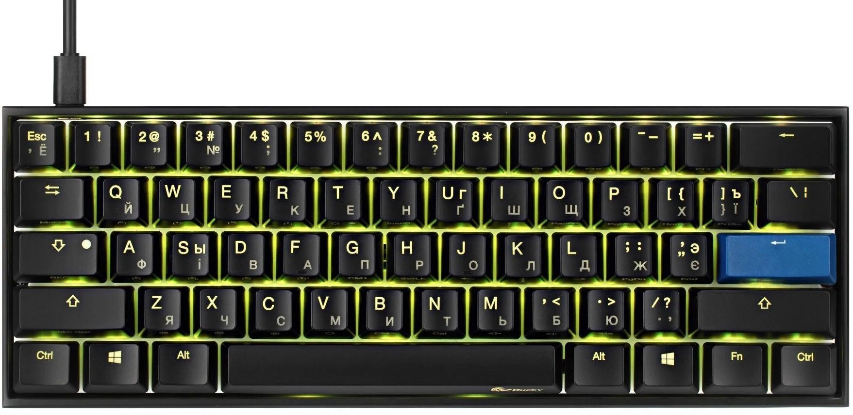 

Ducky Mecha Mini Cherry Black Aluminium Black case (DKME2061ST-AURALAAT1), Чёрный