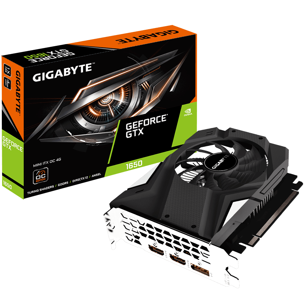 

GIGABYTE GeForce GTX 1650 4GB GDDR5 MINI ITX OC (GV-N1650IXOC-4GD)