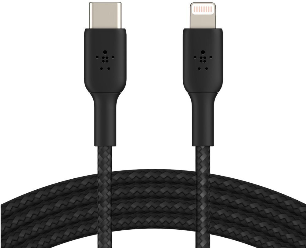

BELKIN USB-С - Lightning, BRAIDED, 1m, black (CAA004BT1MBK), Чёрный