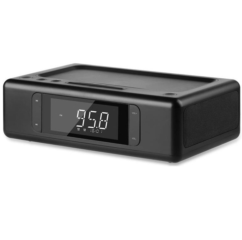 

2E SmartClock Wireless Charging, Alarm Clock, Bluetooth, FM, USB, AUX Black (2E-AS01QIBK)