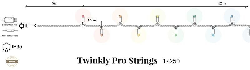 

Twinkly Pro Strings RGBW 250, одинарная линия, IP65, AWG22 PVC Rubber зел (TW-PLC-S-CA-1X250SPP-GR), Зелёный