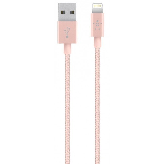 

BELKIN MIXIT PREMIUM METALLIC Lightning to USB 2.4A, 1.2m, rose gld (F8J144BT04-C00), Розовый