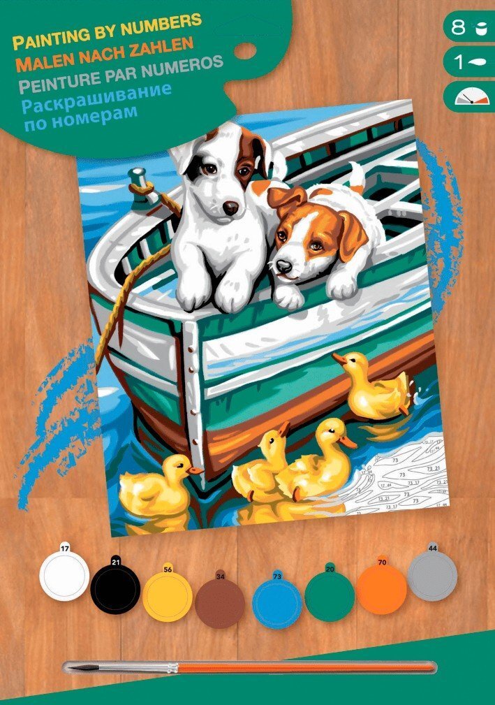 

Sequin Art PAINTING BY NUMBERS JUNIOR Puppies and Ducks (SA1332)