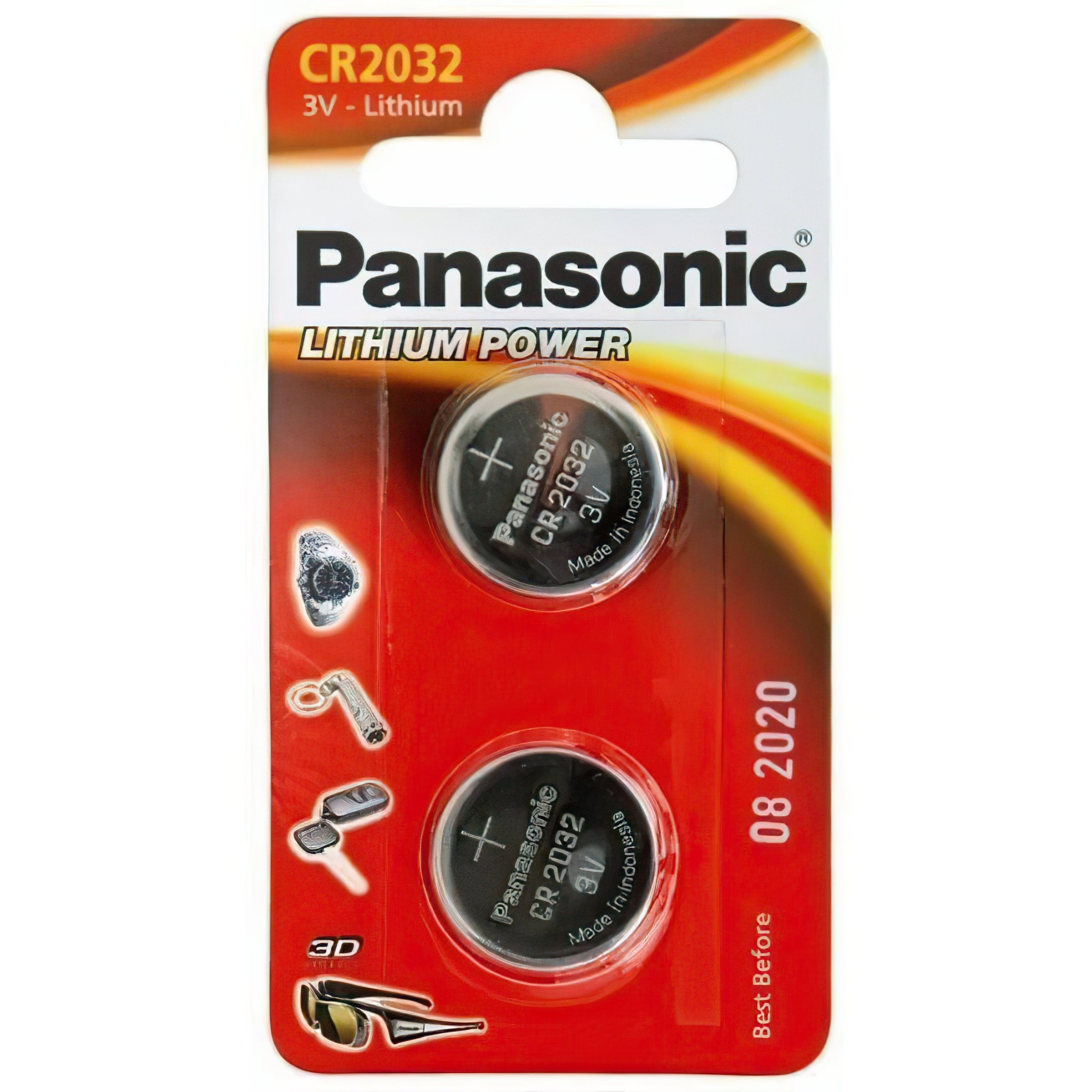 

PANASONIC CR 2032 BLI 2 LITHIUM (CR-2032EL/2B)
